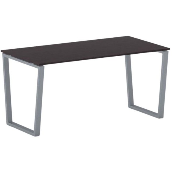 Kancelářský stůl PRIMO IMPRESS, šedostříbrná podnož, 1600 x 800 mm, wenge