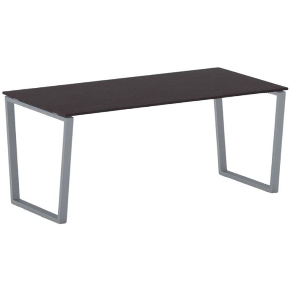 Kancelářský stůl PRIMO IMPRESS, šedostříbrná podnož, 1800 x 900 mm, wenge