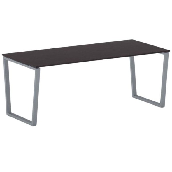 Kancelářský stůl PRIMO IMPRESS, šedostříbrná podnož, 2000 x 900 mm, wenge