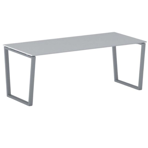 Kancelářský stůl PRIMO IMPRESS, šedostříbrná podnož, 2000 x 900 mm, šedá
