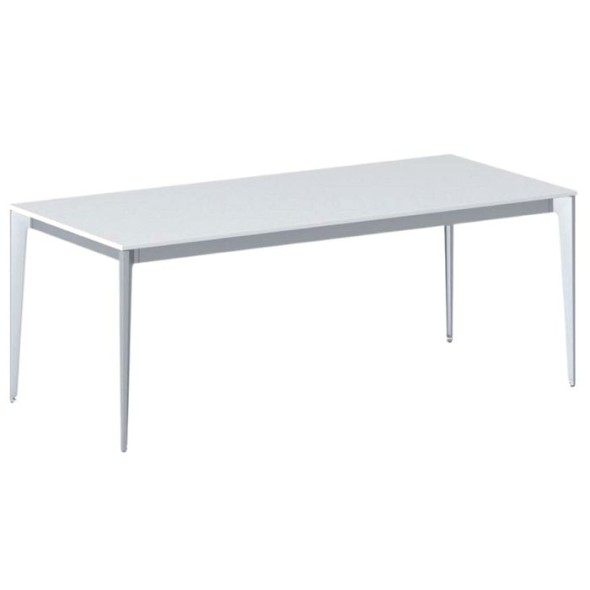Kancelářský stůl PRIMO ACTION, šedostříbrná podnož, 2000 x 900 mm, bílá
