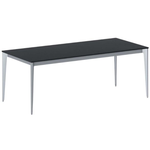 Kancelářský stůl PRIMO ACTION, šedostříbrná podnož, 2000 x 900 mm, grafitová