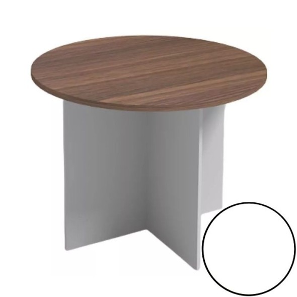 Jednací stůl s kulatou deskou PRIMO, průměr 1000 mm, bílá