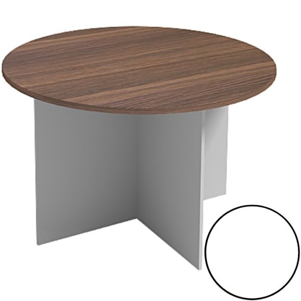 Jednací stůl s kulatou deskou PRIMO, průměr 1200 mm, bílá