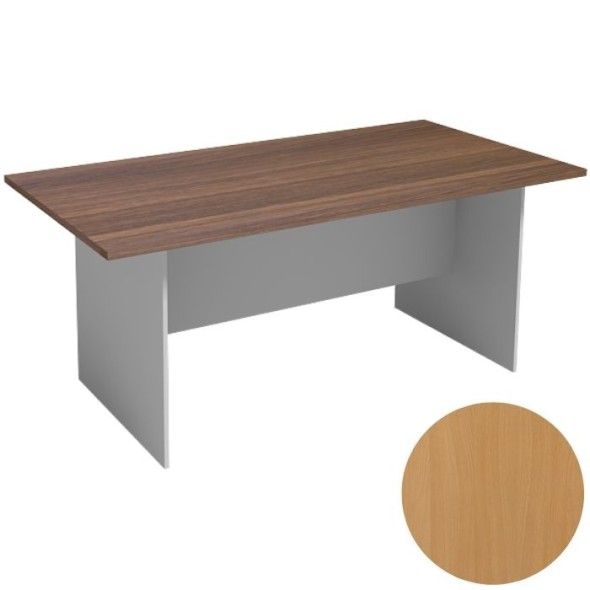 Jednací stůl PRIMO 1800 x 900 mm, hranatý, šedá / buk