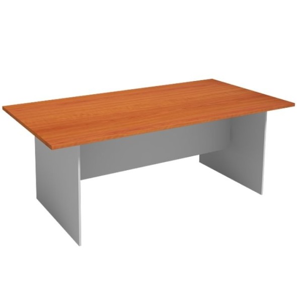 Jednací stůl PRIMO 2000 x 1000 mm, hranatý, šedá / třešeň