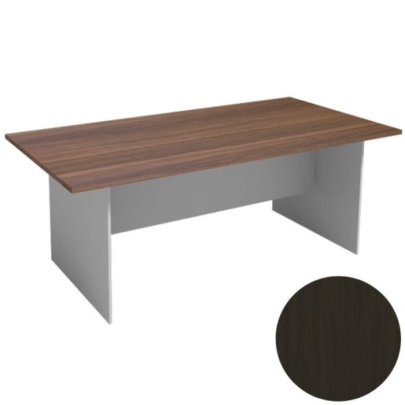 Jednací stůl PRIMO 2000 x 1000 mm, hranatý, šedá / wenge