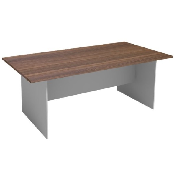 Jednací stůl PRIMO 2000 x 1000 mm, hranatý, šedá / ořech