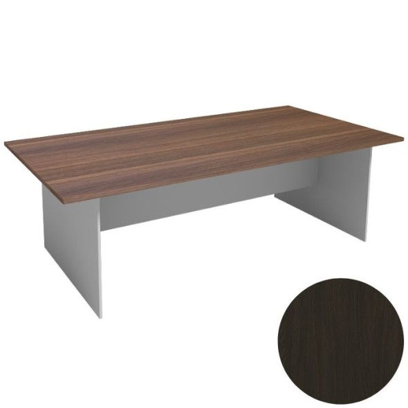 Jednací stůl PRIMO 2400 x 1200 mm, hranatý, šedá / wenge