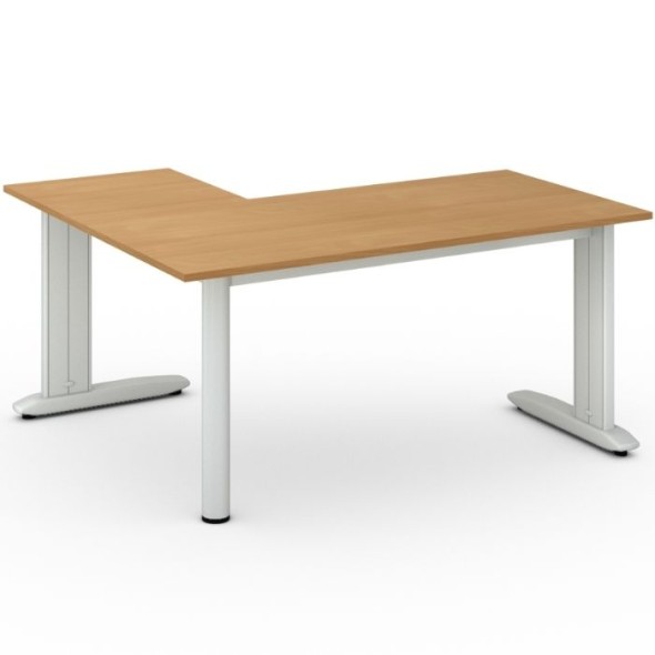 Rohový kancelářský psací stůl PRIMO FLEXIBLE L 1600 x 1400 mm, buk
