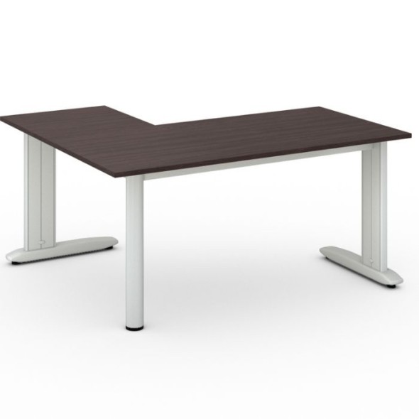 Rohový kancelářský psací stůl PRIMO FLEXIBLE L 1600 x 1400 mm, wenge