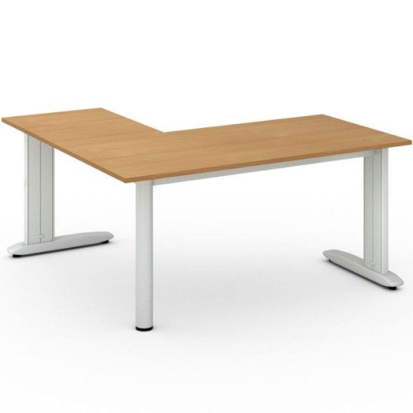 Rohový kancelářský psací stůl PRIMO FLEXIBLE L 1600 x 1600 mm, buk