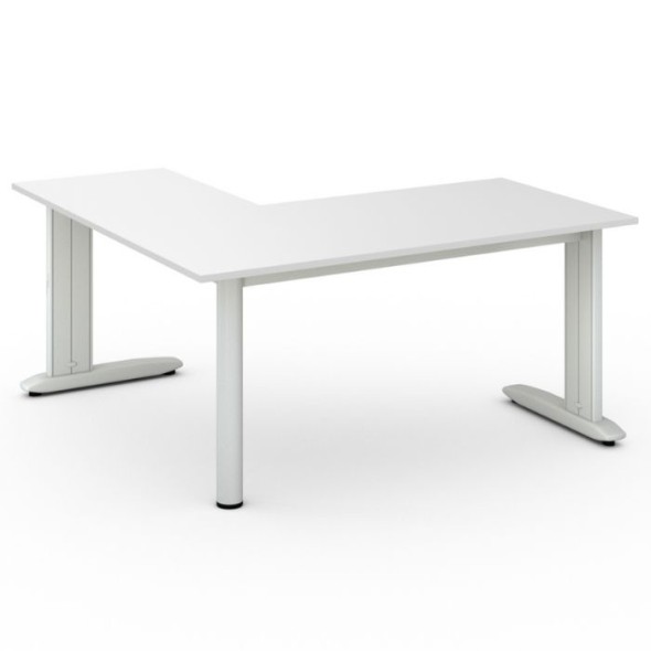 Rohový kancelářský psací stůl PRIMO FLEXIBLE L, 1600 x 1600 mm, bílá