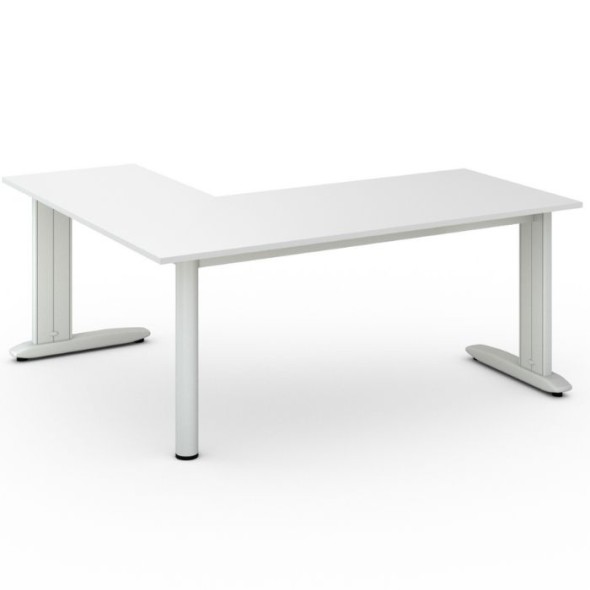 Rohový kancelářský psací stůl PRIMO FLEXIBLE L, 1800 x 1600 mm, bílá