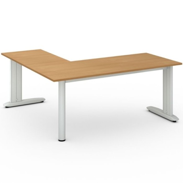 Rohový kancelářský psací stůl PRIMO FLEXIBLE L 1800 x 1800 mm, buk