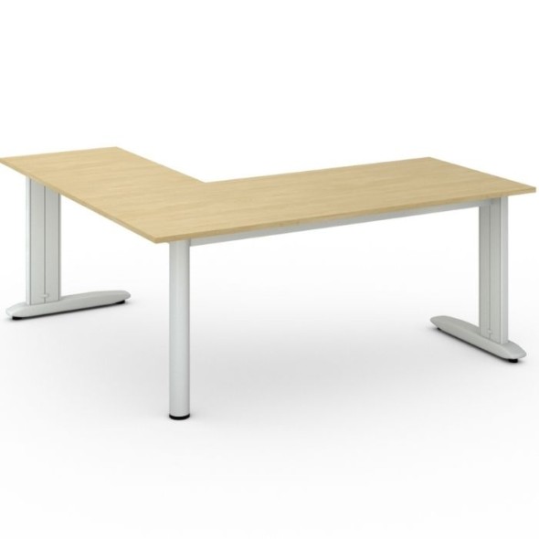 Rohový kancelářský psací stůl PRIMO FLEXIBLE L 1800 x 1800 mm, bříza