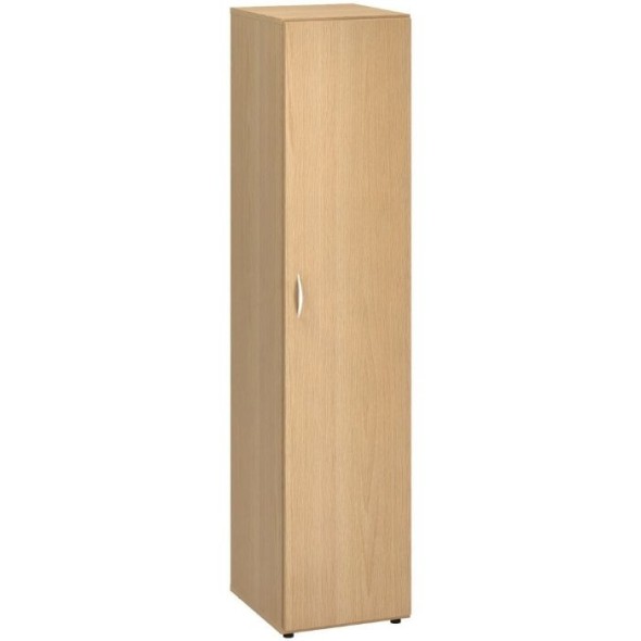 Úzká kancelářská skříňka CLASSIC - dveře pravé, 400 x 470 x 1780 mm, buk