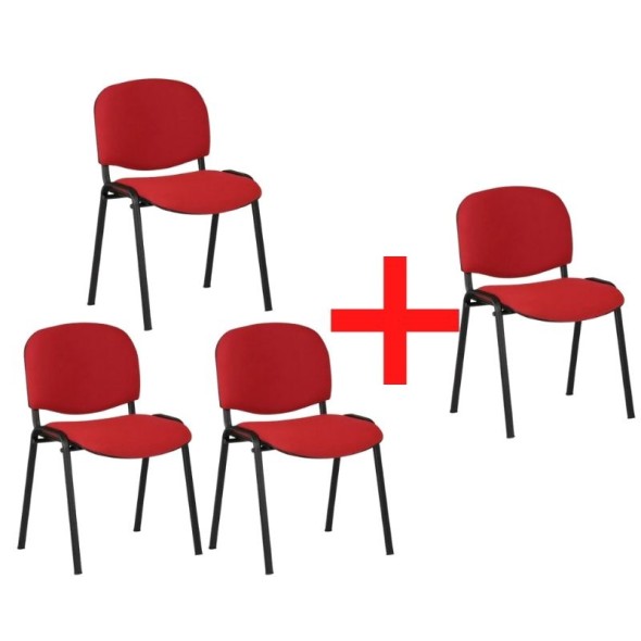 Konferenční židle VIVA 3+1 ZDARMA, červená