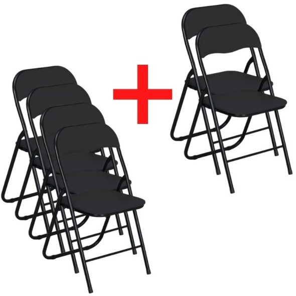 Skládací konferenční židle BRIEFING 4+2 ZDARMA, černé
