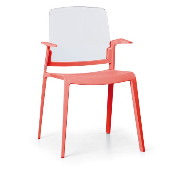 Plastová židle GEORGE, Červená