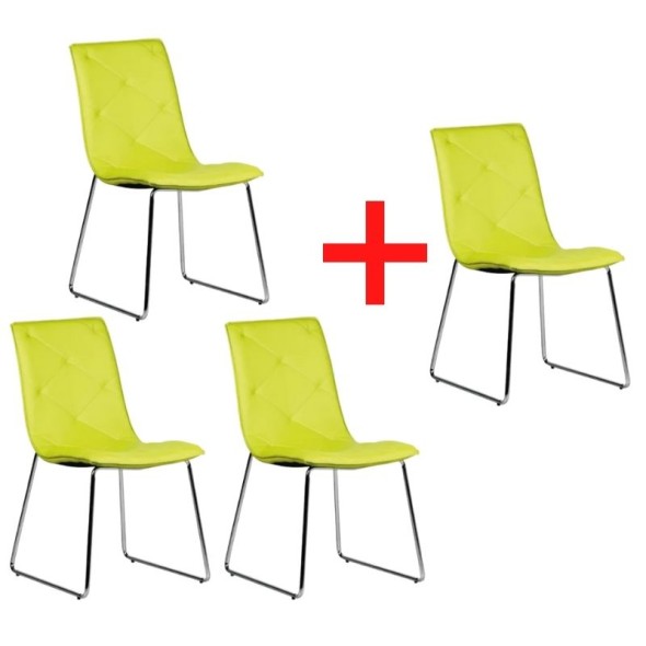 Konferenční židle ARID, 3 + 1 ZDARMA, zelená