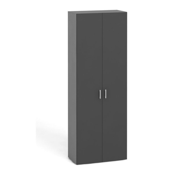 Kancelářská skříň s dveřmi KOMBI, 5 polic, 2233 x 800 x 400 mm, šedá / grafit