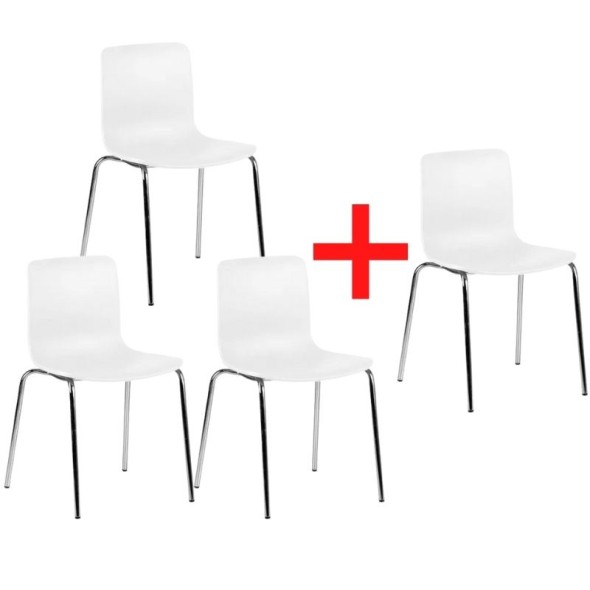 Konferenční židle DAVE, 3 + 1 ZDARMA, bílá