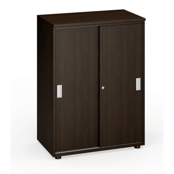 Kancelářská skříň zasouvací dveře PRIMO Classic, 1087x800x420 mm, wenge
