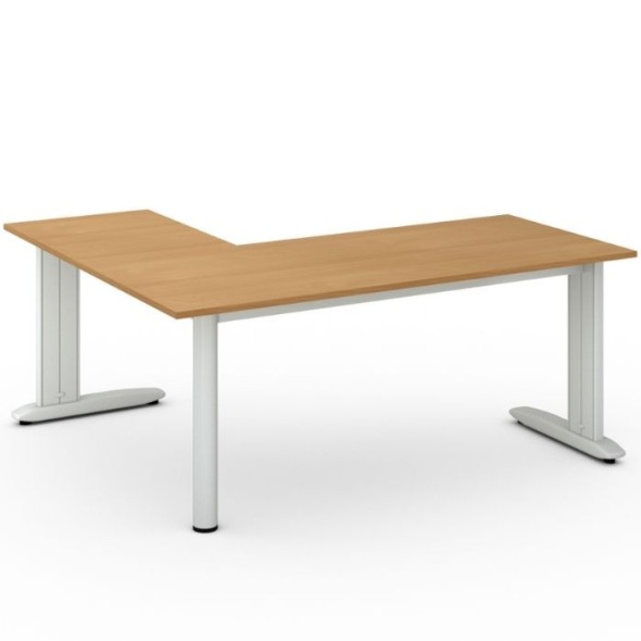 Rohový kancelářský psací stůl PRIMO FLEXIBLE L 1800 x 1600 mm, buk