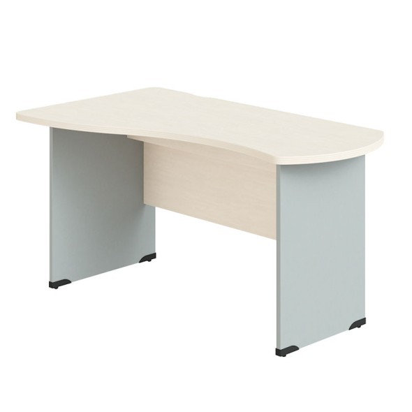 Rohový kancelářský stůl BERN, dřevěná podnož, levý, bříza, délka 1400 mm