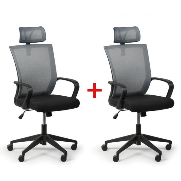 Kancelářská židle Basic 1+1 ZDARMA, šedá