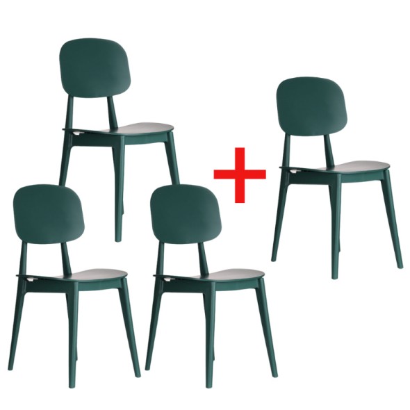 Plastová jídelní židle SIMPLY 3+1 ZDARMA, zelená