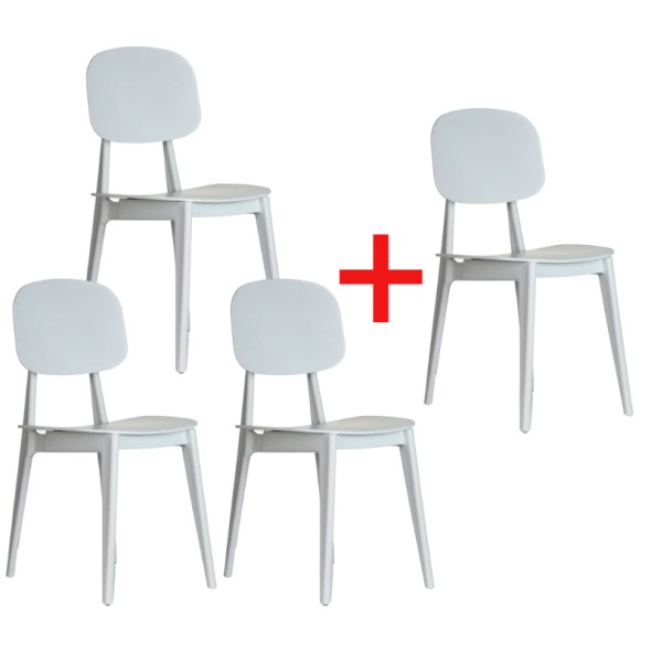 Plastová jídelní židle SIMPLY 3+1 ZDARMA, bílá