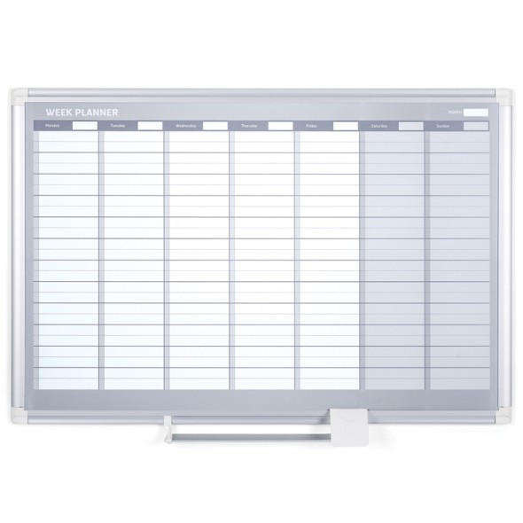 Týdenní plánovací tabule na zeď, magnetická, dny, 900 x 600 mm