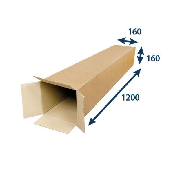 Kartonová krabice - tubus, otevírání na kratší straně krabice 1200x160x160 mm, 30 ks