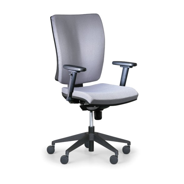 Kancelářská židle LEON PLUS, šedá, s područkami