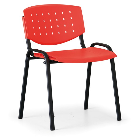 Jednací židle TONY, červená, konstrukce černá