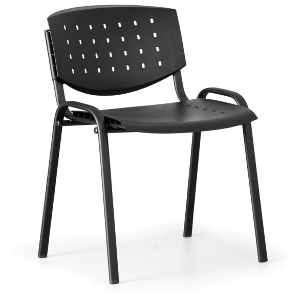 Jednací židle TONY, černá, konstrukce černá