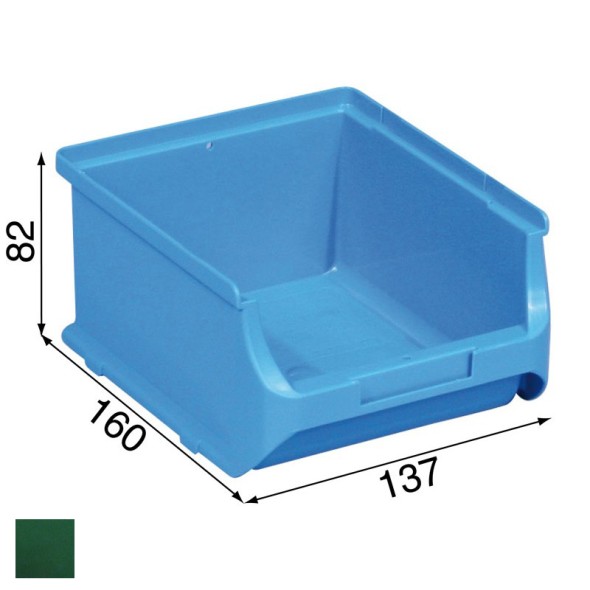 Plastové boxy PLUS 2B, 137 x 160 x 82 mm, zelené, 20 ks
