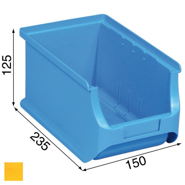 Plastové boxy PLUS 3, 150 x 235 x 125 mm, žluté, 24 ks