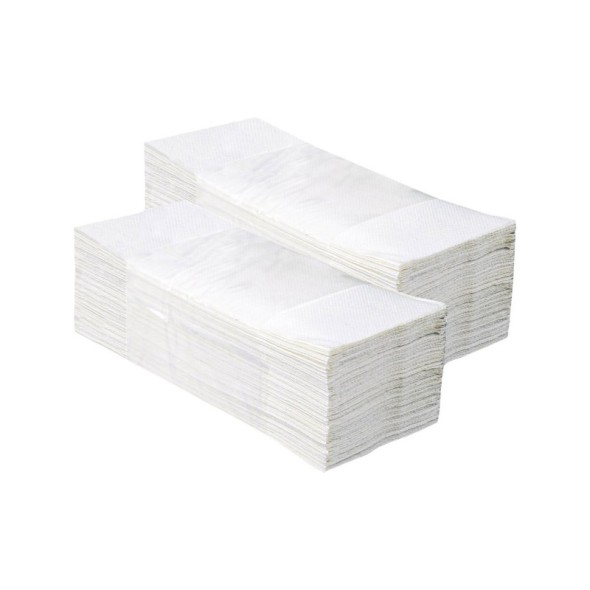 Skládané papírové ručníky, jednovrstvé, bílé