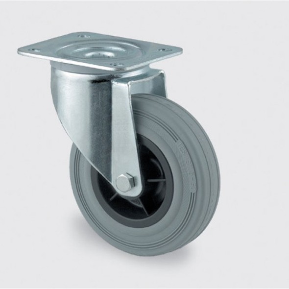 Transportní kolečko otočné 100 mm, šedá guma
