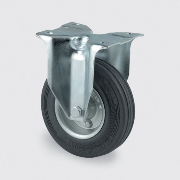 Transportní kolečko 125 mm, kovový disk, černá guma