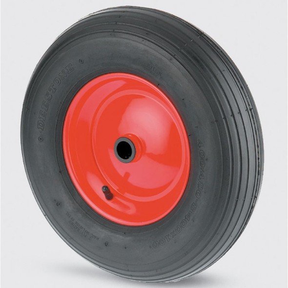 Dušové kolo 400 mm, kovový disk, černé pneu