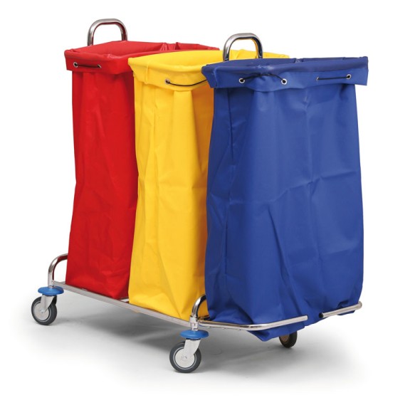 Vozík na sběr prádla nebo tříděného odpadu, 3 pytle
