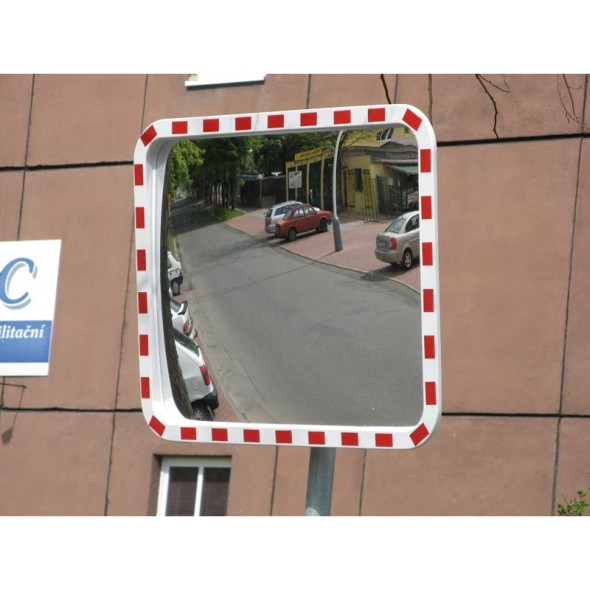 Dopravní zrcadlo obdélníkové, venkovní, 800 x 1000 mm