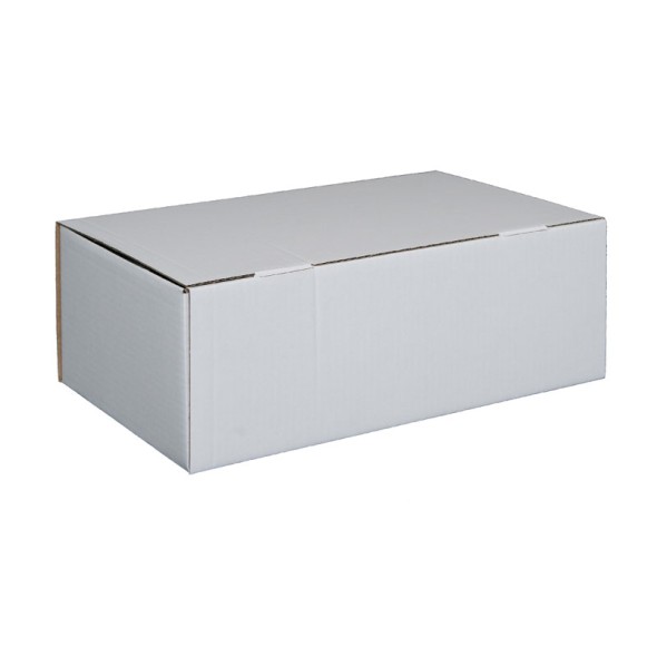 Zásilková kartonová krabice, bílá 278x216x77 mm, 25 ks