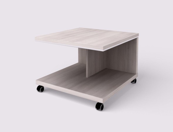 Konferenční stolek WELS - mobilní, 700 x 700 x 500 mm, akát světlý