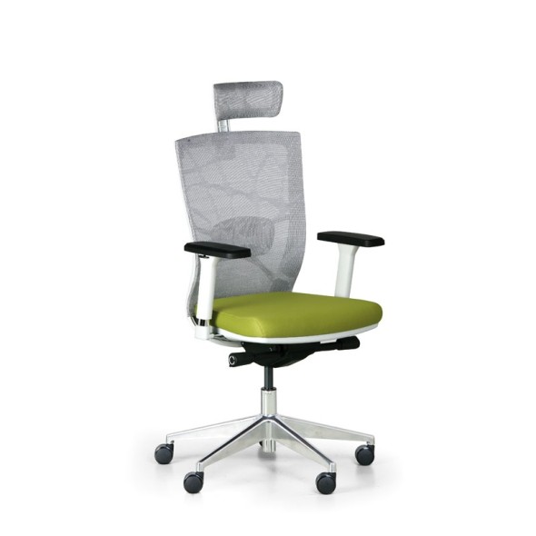 Krzesło biurowe DESIGNO, biały/zielony