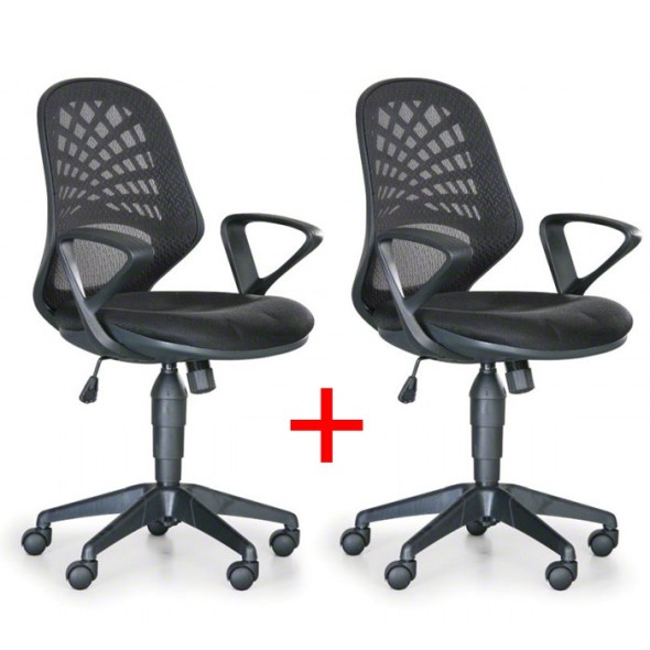Krzesło biurowe FLER 1+1 Gratis, czarny